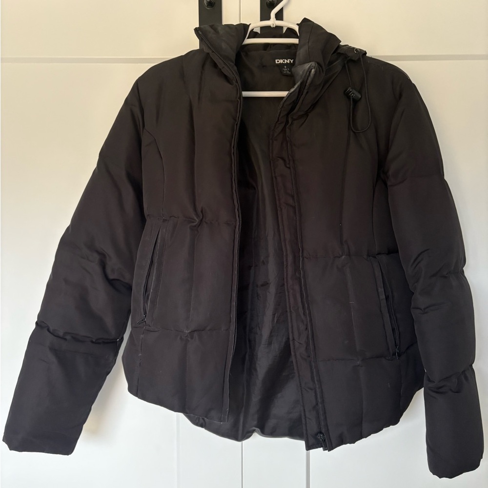 DKNY Genuine Down Feather Puffer Coat